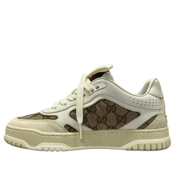 GUCCI Gucci Reweb White Beige Multi Leather Jacquard - Sneakers 667-082325 - Picture 3 of 11